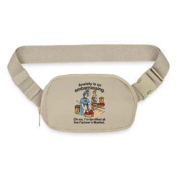 Anxiety_is_so_embarrassing_Oh_no_Im_Terrified_A - Matte Hip Bag - sandgrau - Front