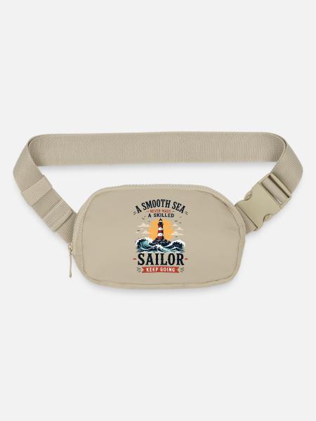 Lighthouse at Sea: Keep Going - Matte Hip Bag - sandgrau