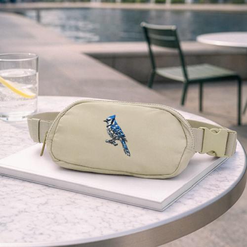 Silver Blue Jay on Perch - Matte Hip Bag