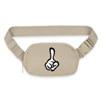 Raised Index Finger (Right Hand / POS 2C) - Matte Hip Bag - sandgrau - Front