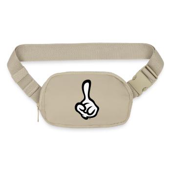 Raised Index Finger (Left Hand / POS 2C) - Matte Hip Bag - sandgrau - Front