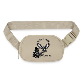 Wings of Freedom Hooded Ranger Eagle T-Shirt - Matte Hip Bag - sandgrau - Front