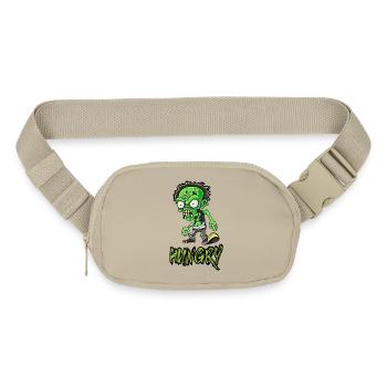 Funny Little Green Zombie Illustration- - Matte Hip Bag - sandgrau - Front