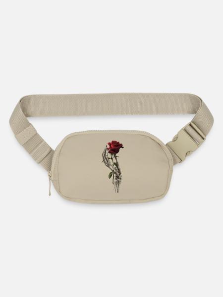 hand Skeleton Rose - Matte Hip Bag - sandgrau