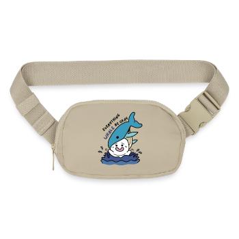 Everything Whale Be Okay - Funny Whale Pun Doodle - Matte Hip Bag - sandgrau - Front