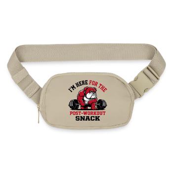 Post-Workout Snack Funny Gym Bulldog Bodybuilder - Matte Hip Bag - sandgrau - Front