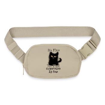I'm Fine Everything Is Fine Fuzzy Cat Gift - Matte Hip Bag - sandgrau - Front