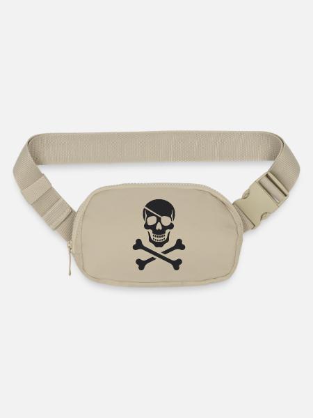 Classic Jolly Roger Pirate Skull - Matte Hip Bag - sandgrau