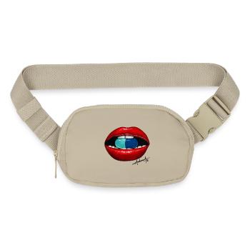 Lips with Pill - Matte Hip Bag - sandgrau - Front