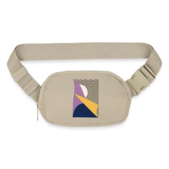 Retro Abstract Geometric Pattern - Matte Hip Bag - sandgrau - Front