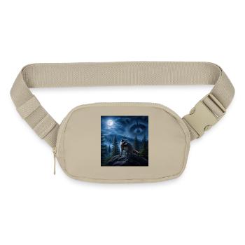 Moonlit Forest Raccoon Guardian - Matte Hip Bag - sandgrau - Front