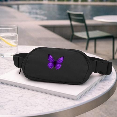 Neon Purple Butterfly - Matte Hip Bag