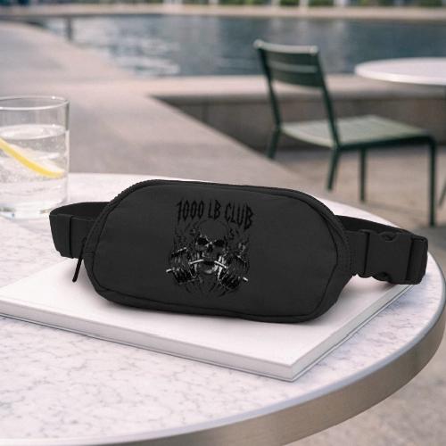 1000 LB Club Skull Barbell Powerlif - Matte Hip Bag