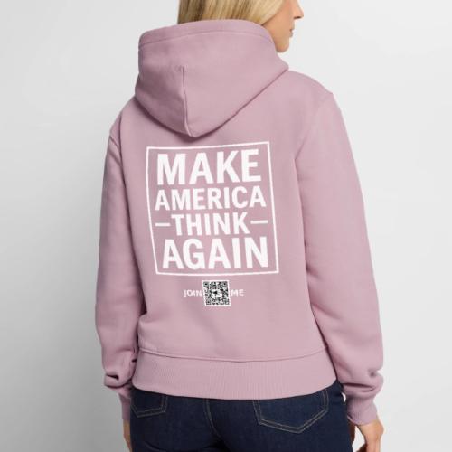 Think (white, back-facing) - Women's Premium Hoodie
