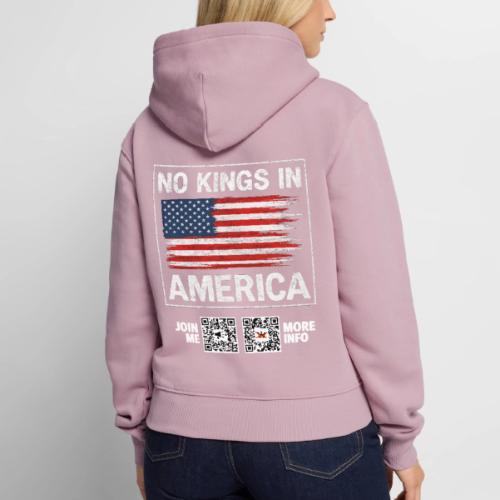 No Kings In America (white, back) - Women's Premium Hoodie