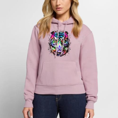 Color Splash Tiger Head - Colorful Tiger Face - Women's Premium Hoodie