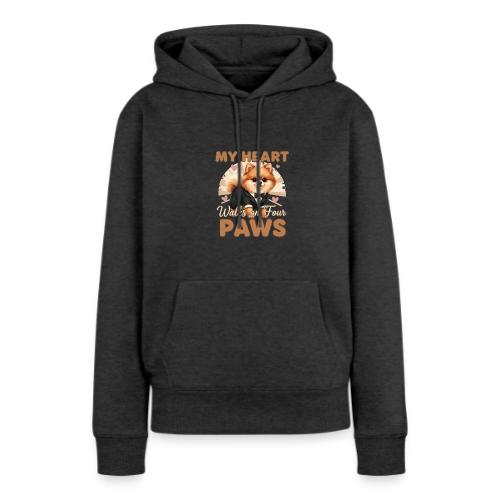 My Heart Walks on Four Paws – Pomeranian tee - Women's Premium Hoodie
