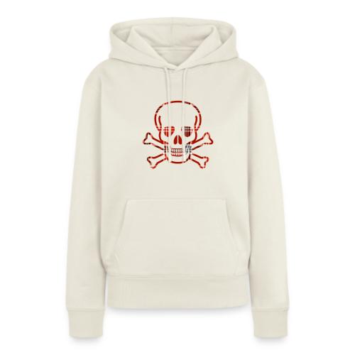 Skull & Cross Bones Red Plaid - Women's Premium Hoodie