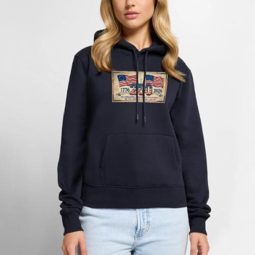 USA 250th Anniversary Flags Emblem - Women's Premium Hoodie