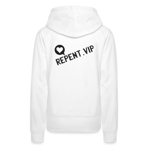 Repent in Black Stamped with Heart Logo - Women's Premium Hoodie