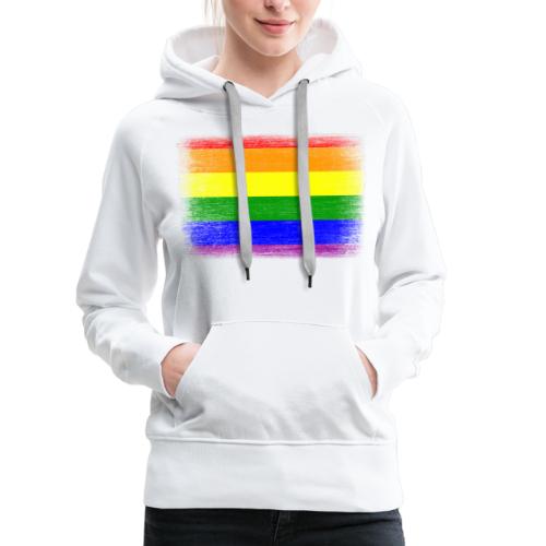 Grunge Rainbow Pride Flag - Women's Premium Hoodie