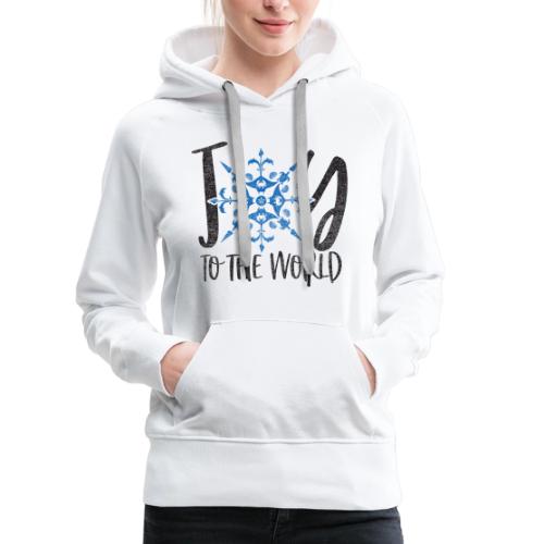Coastal Christmas Joy to the World Snowflake - Women's Premium Hoodie