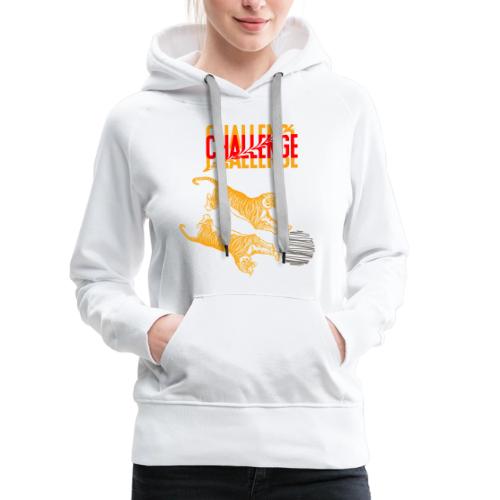 Double tiger fashion, jungle feline animals. - Women's Premium Hoodie
