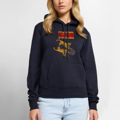 Double tiger fashion, jungle feline animals. - Women's Premium Hoodie