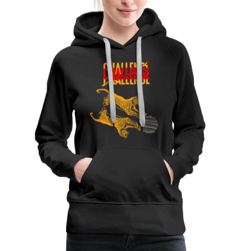 Double tiger fashion, jungle feline animals. - Women's Premium Hoodie