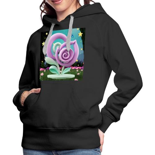 Lila Bloom | Double Floral Eco-Inspired Art - Women's Premium Hoodie
