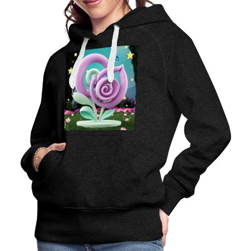 Lila Bloom | Double Floral Eco-Inspired Art - Women's Premium Hoodie