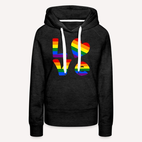 Gay Pride Rainbow LOVE - Women's Premium Hoodie