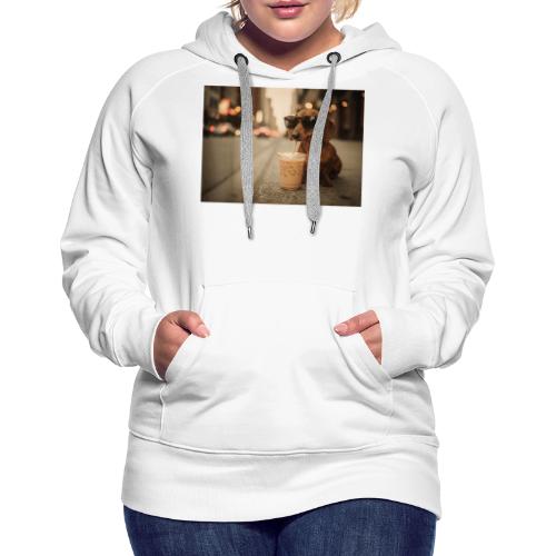 Funny Dachshund Iced Coffee Lover Tee - Women's Premium Hoodie