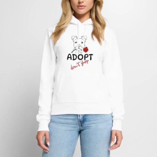 Retro Adopt Dont Shop Cute Puppy Rose Tee - Women's Premium Hoodie