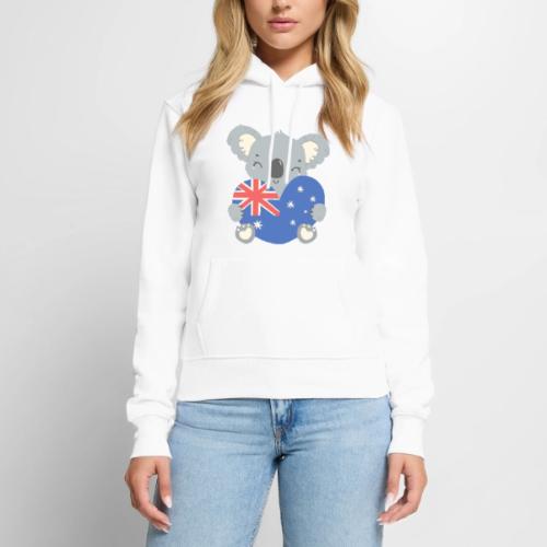 Australia Day Collection - Koala with Heart Flag - Women's Premium Hoodie