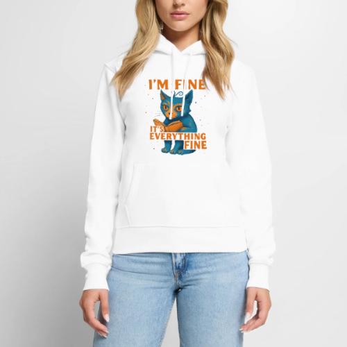 Funny Cat I’m Fine It’s Everything Fine– Retro tee - Women's Premium Hoodie