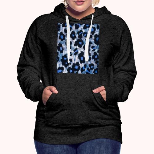 blue ank black leopard pattern - Women's Premium Hoodie