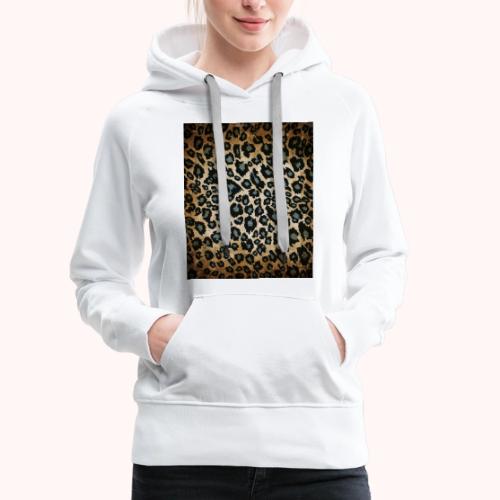 Blue Brown Black Leopard Pattern - Women's Premium Hoodie