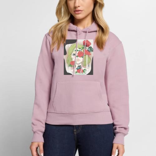 Girl with Rose Vine - Women's Premium Hoodie