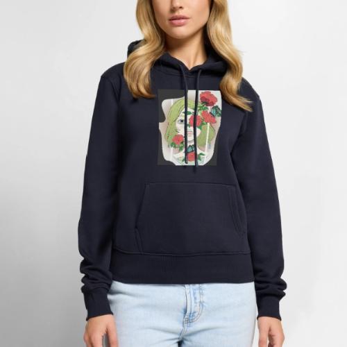 Girl with Rose Vine - Women's Premium Hoodie