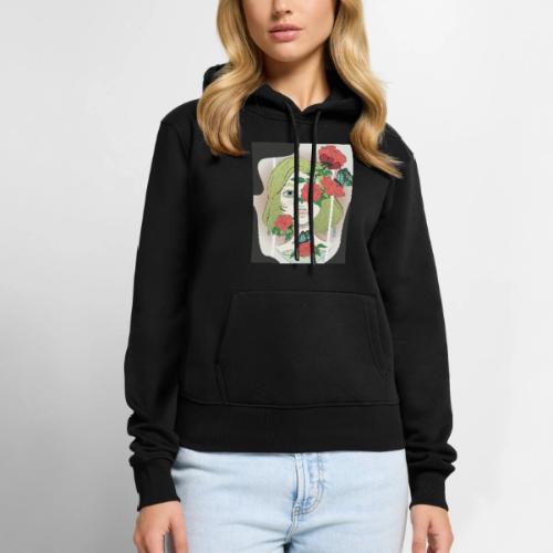 Girl with Rose Vine - Women's Premium Hoodie
