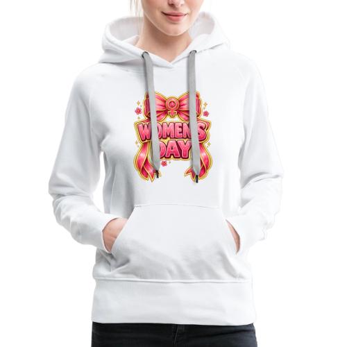 Cute Pink Bow Women’s Day Feminist Symbol - Women's Premium Hoodie