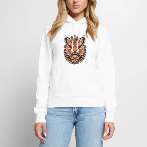 Tribal Demon Wolf Mask - Women's Premium Hoodie