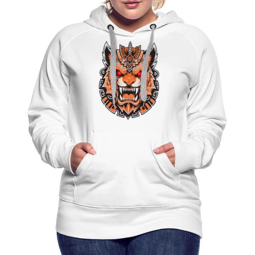 Tribal Demon Wolf Mask - Women's Premium Hoodie