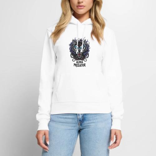 Alpha Predator Wolf Fierce Neon Eyes - Women's Premium Hoodie