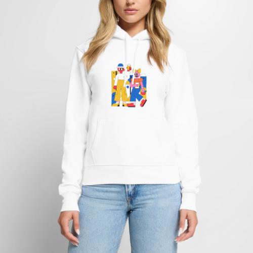 Bold Geometric Duo Pop Art - Women's Premium Hoodie