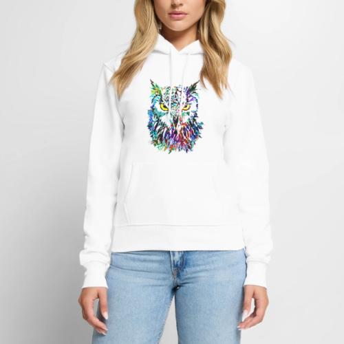 Colorful Owl - Owlet Head Drawing - Women's Premium Hoodie