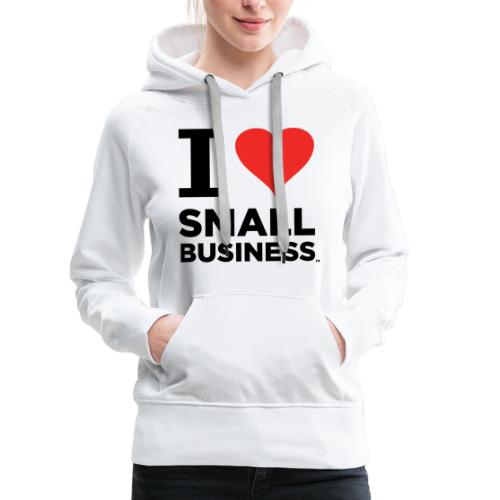 I Heart Small Business (Black & Red) - Women's Premium Hoodie