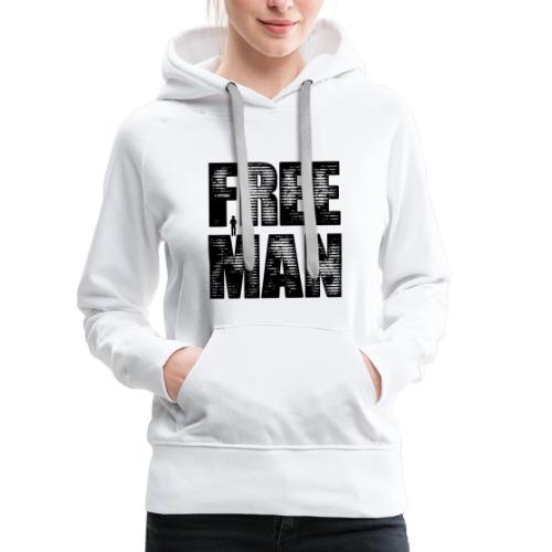 FREE MAN - Black Graphic - Women's Premium Hoodie