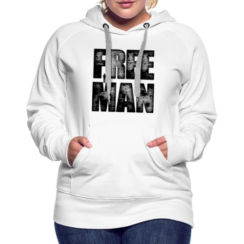 FREE MAN - Black Graphic - Women's Premium Hoodie